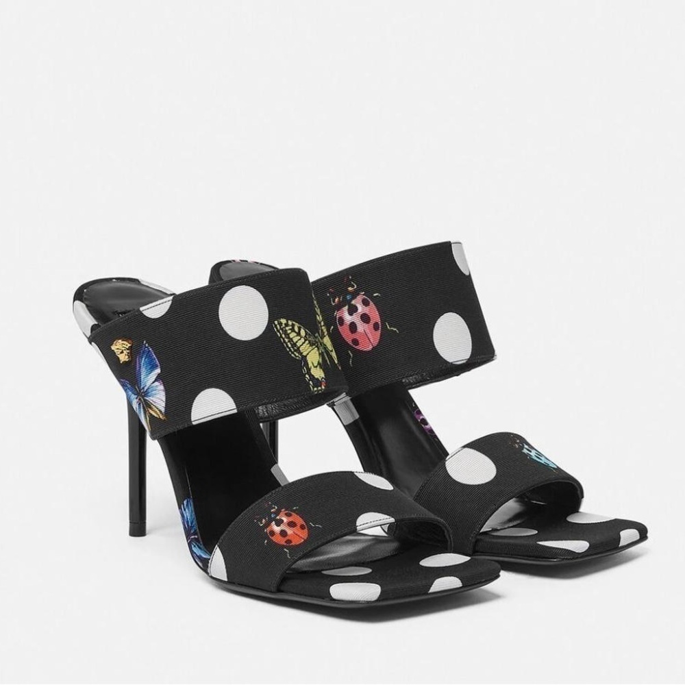 Versace x Dua Lipa 95mm High Heel Slide Butterfly Sandals - NWT
